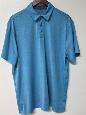 Men's Performance Polo Shirt in Aqua Blue - Lightweight Comfort